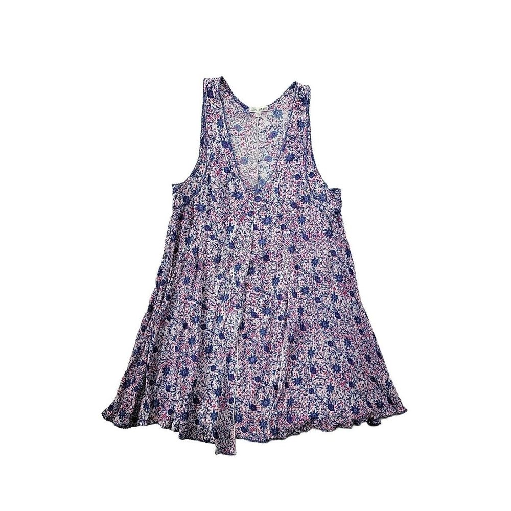 Poupette St Barth Women's Xs Sun Dress Shift Swing Pink Purple Floral Viscose